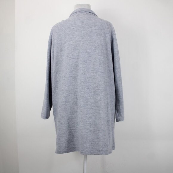 Cynthia Rowley Sz 2X Light Blue Collared Pockets Unlined 100% Wool Coat - Picture 12 of 16